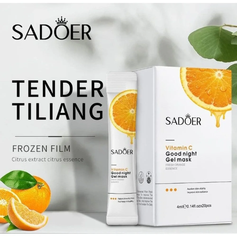 NEW Sadoer‎ Goodnight Vitamin C Gel Mask w/ Fresh Orange Essence, 20ct